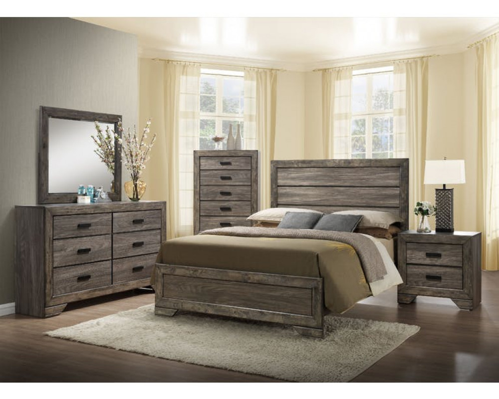 Nathan King Bed, Dresser, Mirror, Nightstand