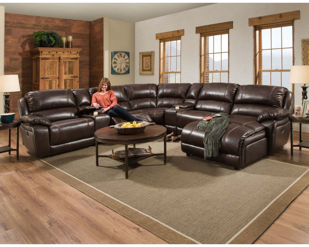 Good Deal Charlie Inc. Faulkner Chocolate Large Reclining Sectional