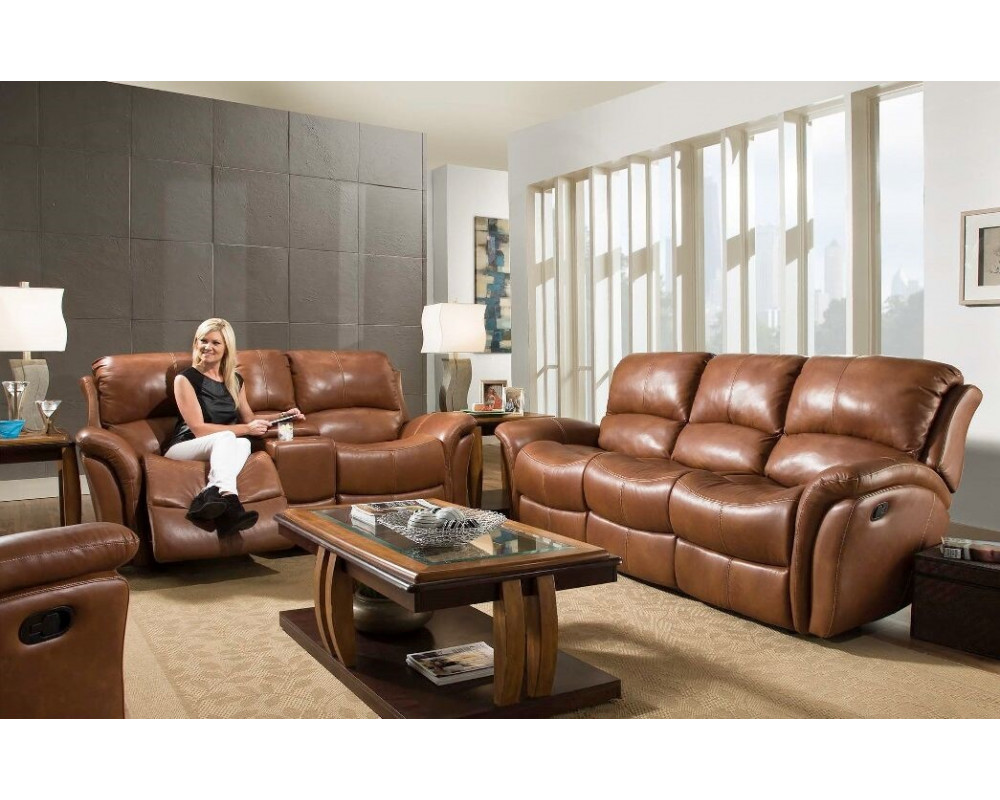 Good Deal Charlie Inc. Softie Old Gold Reclining Sofa and Loveseat - Sofa Loveseat Set - Living Room