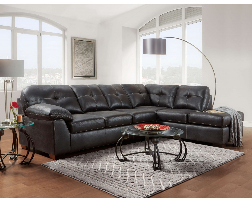 Good Deal Charlie Inc. Nevada Black Sectional Living Room