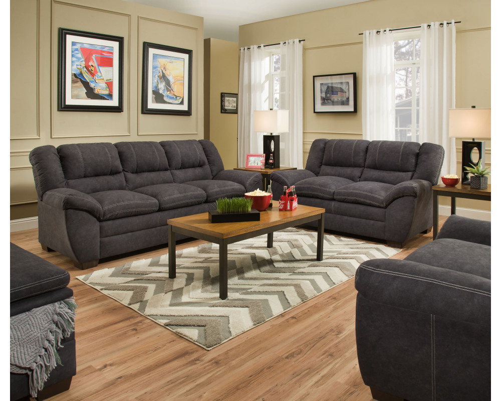 Good Deal Charlie Inc Palermo Charcoal Sofa Loveseat Sofas Loveseats Living Room