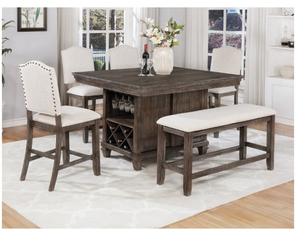 Regent Counter Height Table, 4 Chairs, & Bench