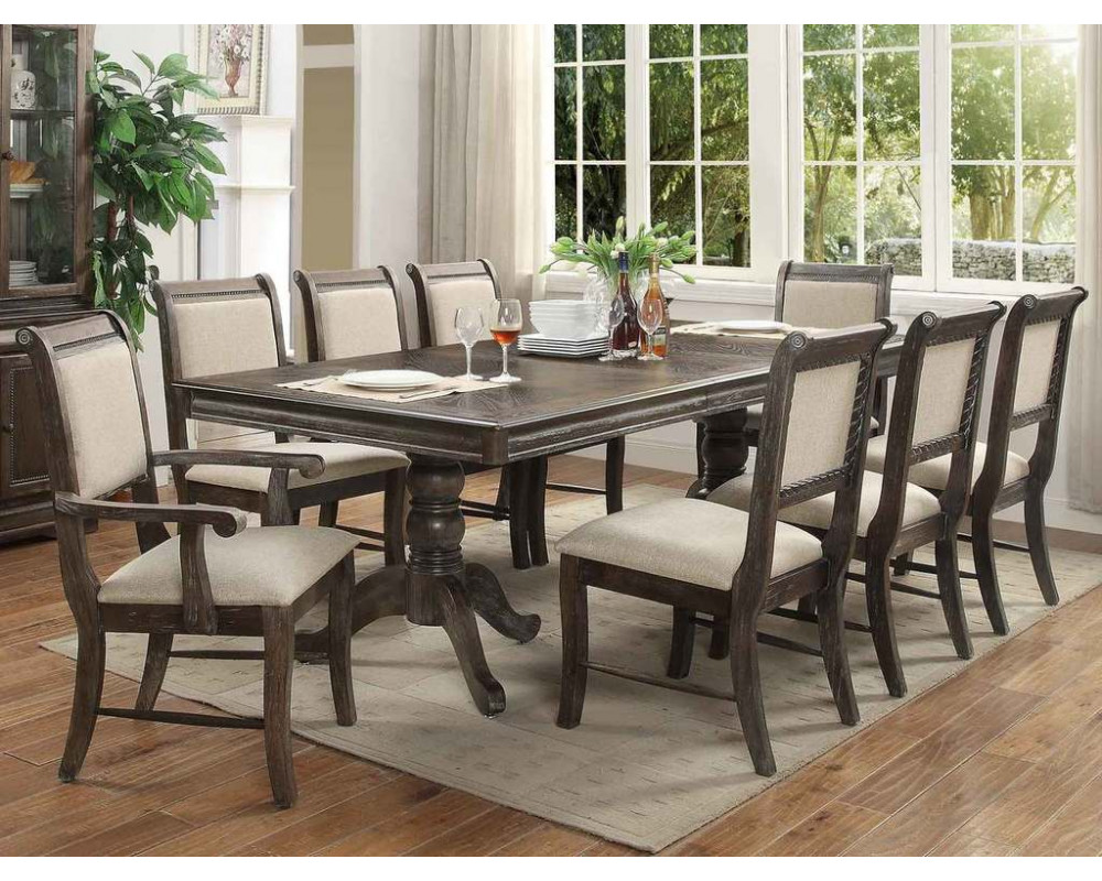 Good Deal Charlie Inc. Merlot Dining Table 6 Chairs Standard