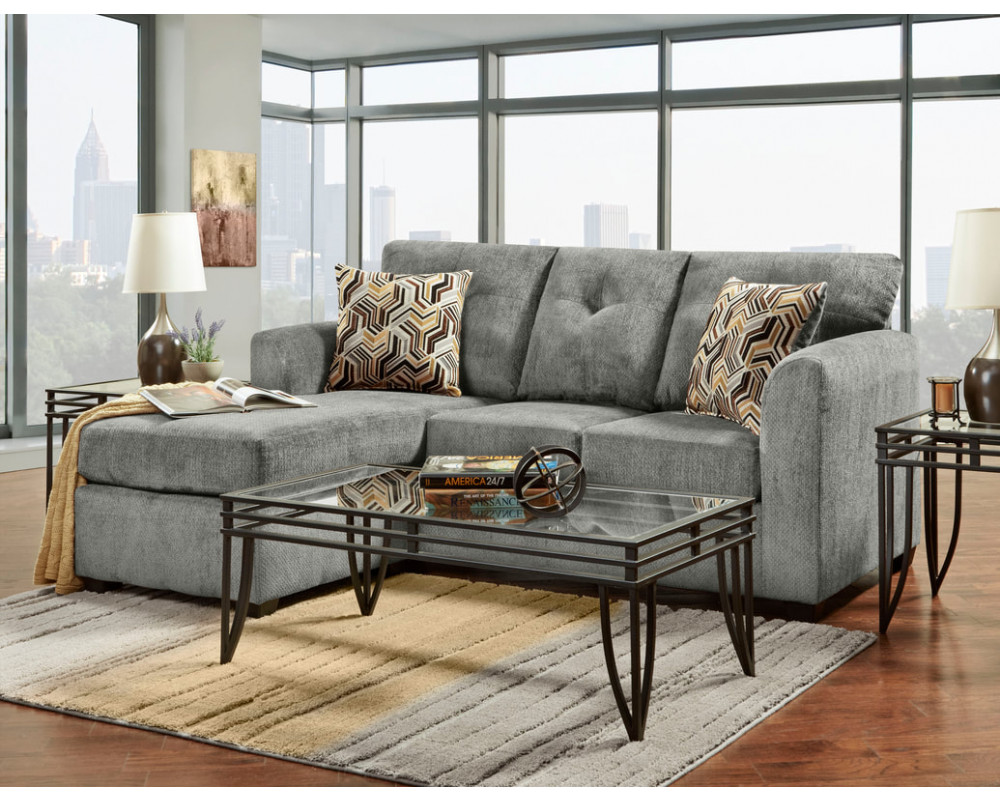 Good Deal Charlie Inc. Stonewall Grey Sofa Chaise - Living ...