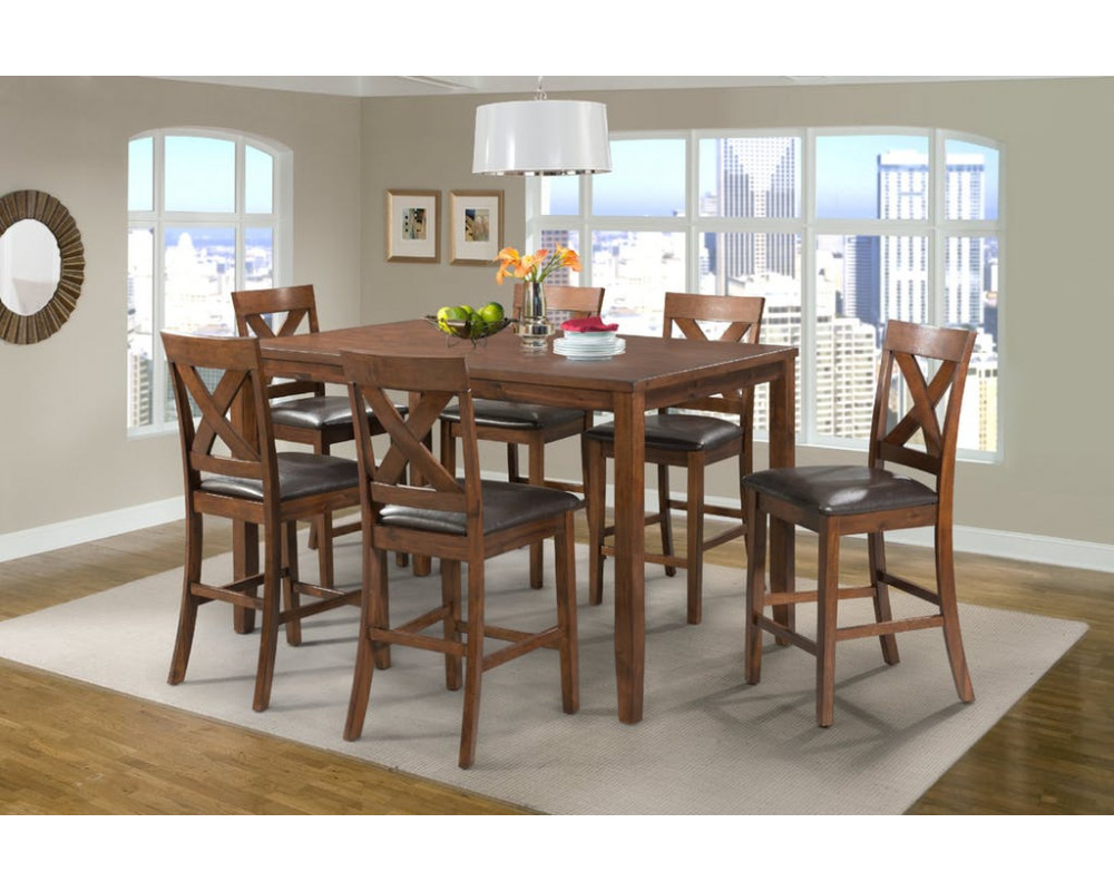 Alex Espresso Counter Height Dining Table & 6 Chairs
