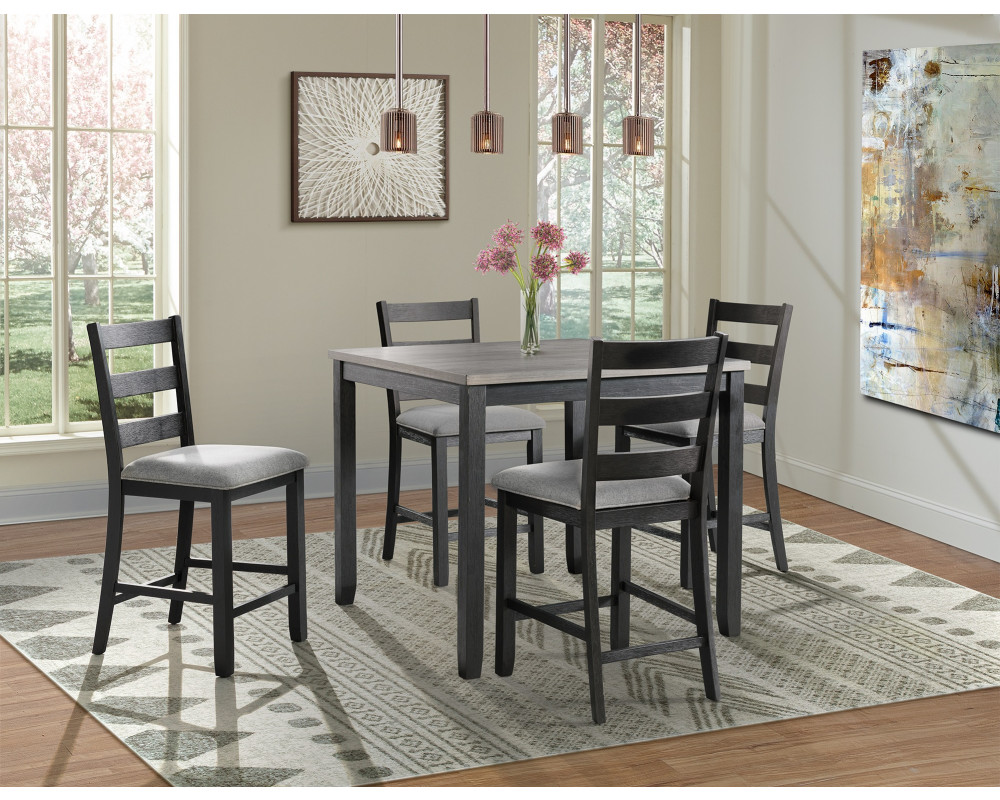 Martin Grey Counter Height Table & 4 Barstools