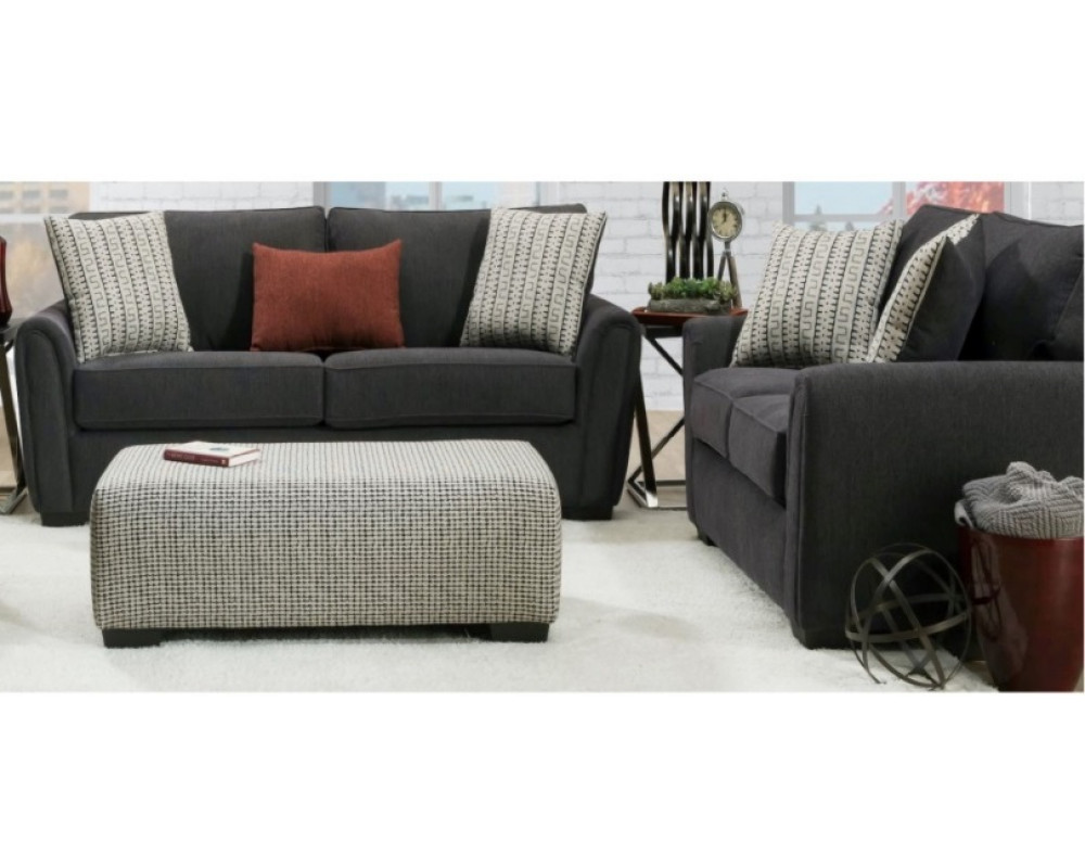 Good Deal Charlie Inc. Illusion Noir Sofa & Loveseat Living Room