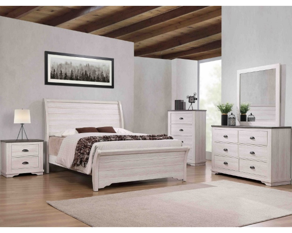 Good Deal Charlie Inc. Coralee White Queen, Dresser, Mirror