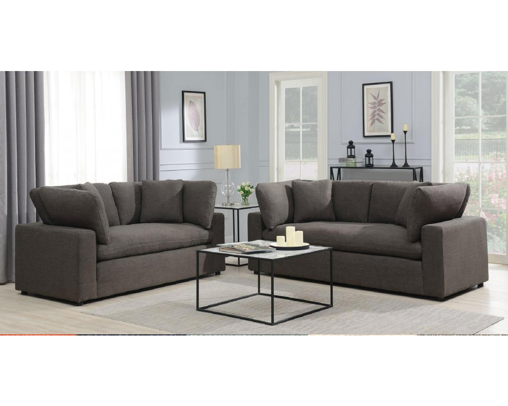 Good Deal Charlie Inc. Cloud 9 Garrison Charcoal Sofa & Loveseat