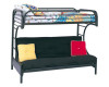 Black C-Shape Futon Bunkbed