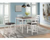 Martin Brown Counter Height Table & 4 Barstools