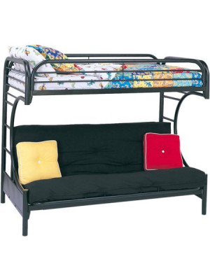 Black C-Shape Futon Bunkbed