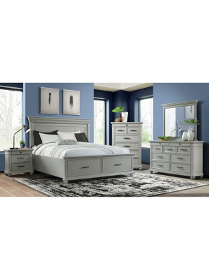 Slater Grey King Bed, Dresser, Mirror, & Nightstand